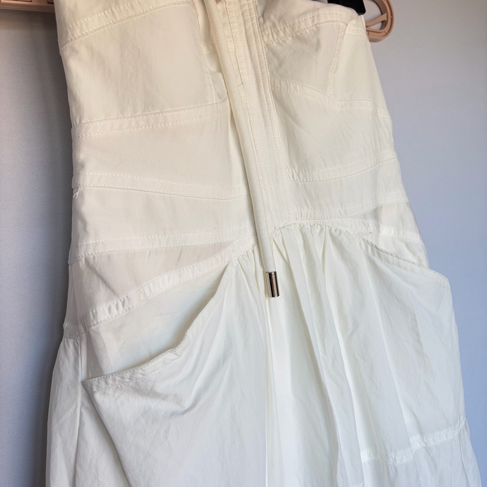 Mare Mare Anthropologie Halter Neck Dress Sz XS White Cotton Tiered Maxi READ - Picture 10 of 16